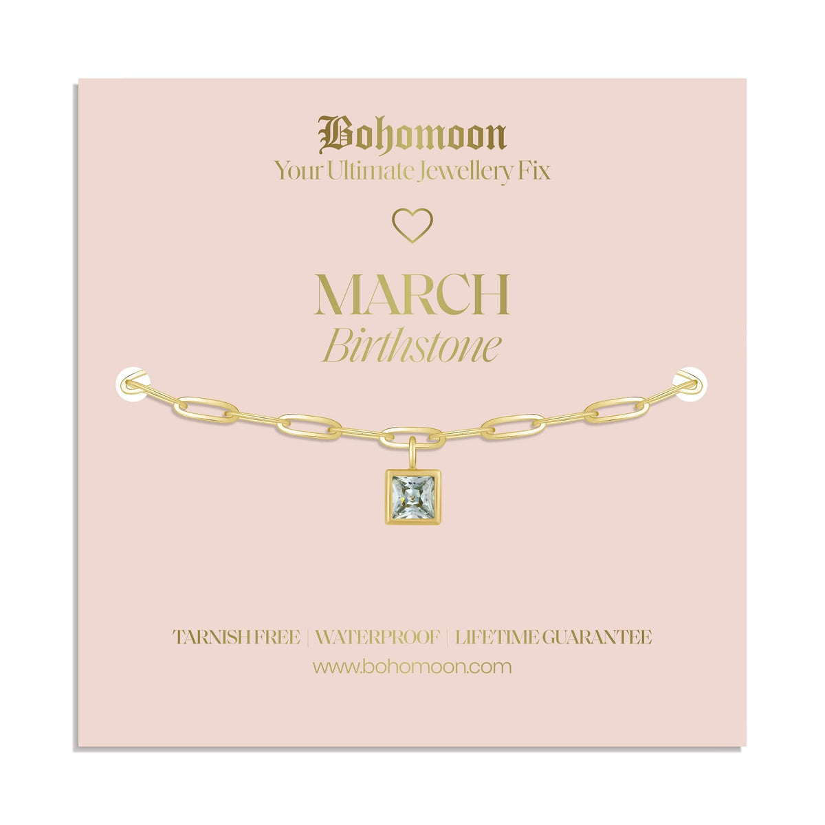 Bohomoon Stainless Steel Birthstone Bracelet