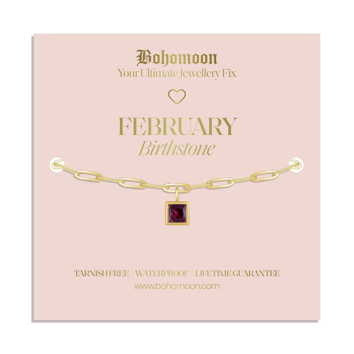 Bohomoon Stainless Steel Birthstone Bracelet