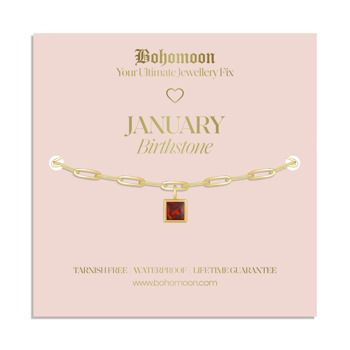 Bohomoon Stainless Steel Birthstone Bracelet