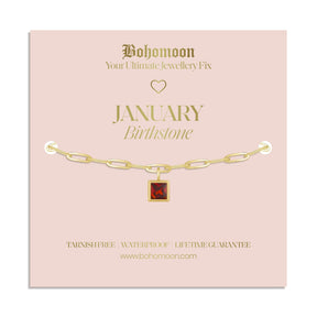 Bohomoon Stainless Steel Birthstone Bracelet