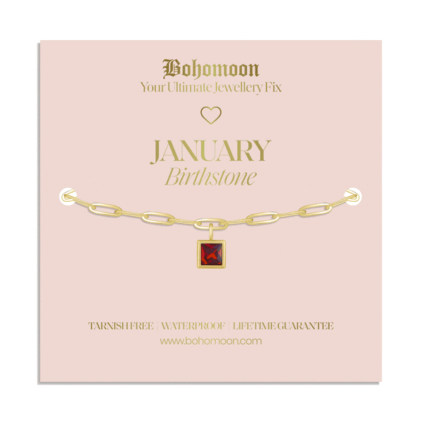 Bohomoon Stainless Steel Birthstone Bracelet