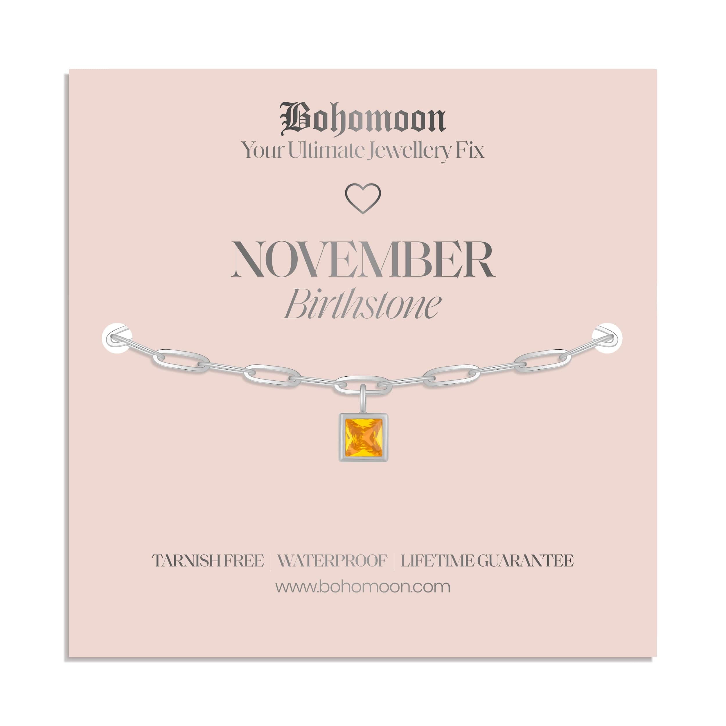 Bohomoon Stainless Steel Birthstone Bracelet