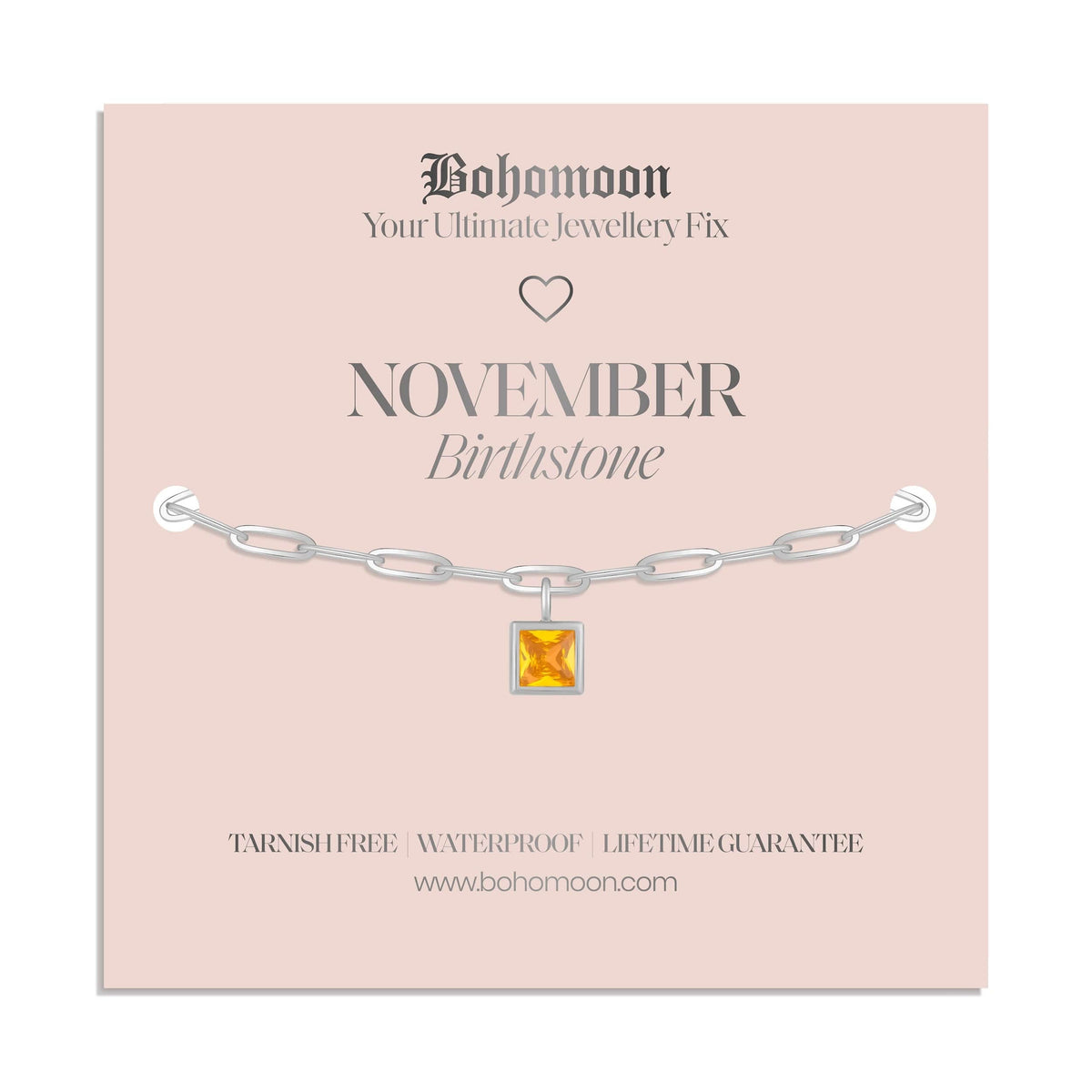 Bohomoon Stainless Steel Birthstone Bracelet