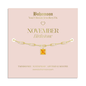 Bohomoon Stainless Steel Birthstone Bracelet