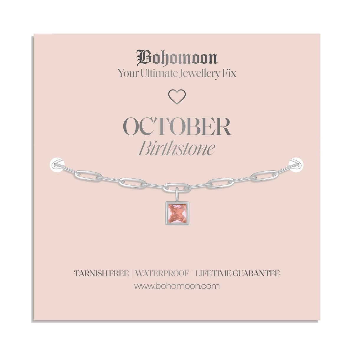 Bohomoon Stainless Steel Birthstone Bracelet