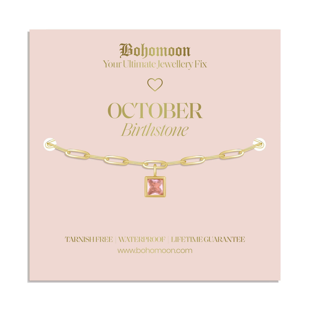 Bohomoon Stainless Steel Birthstone Bracelet