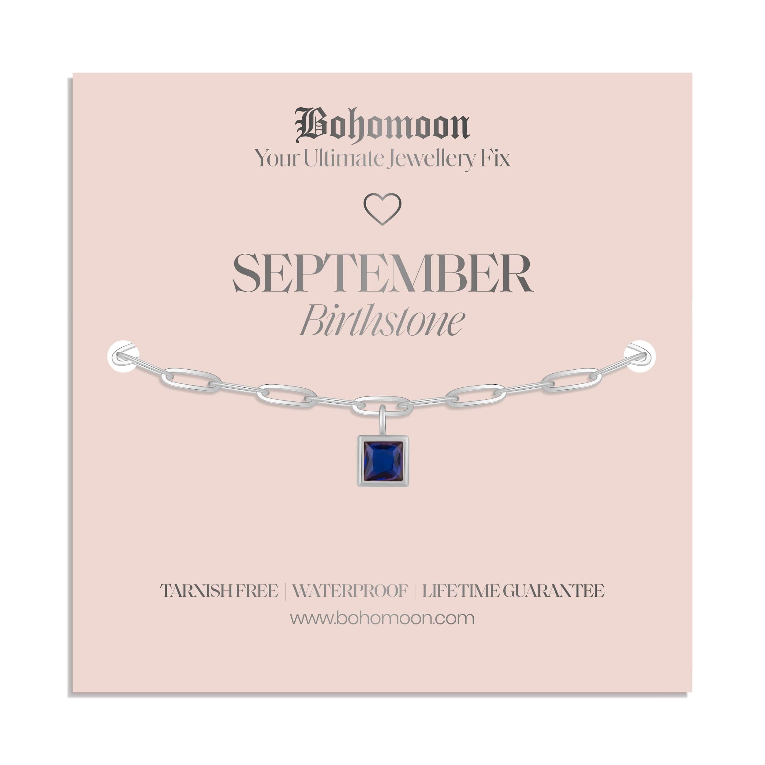 Bohomoon Stainless Steel Birthstone Bracelet