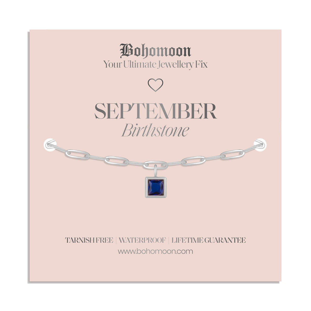 Bohomoon Stainless Steel Birthstone Bracelet