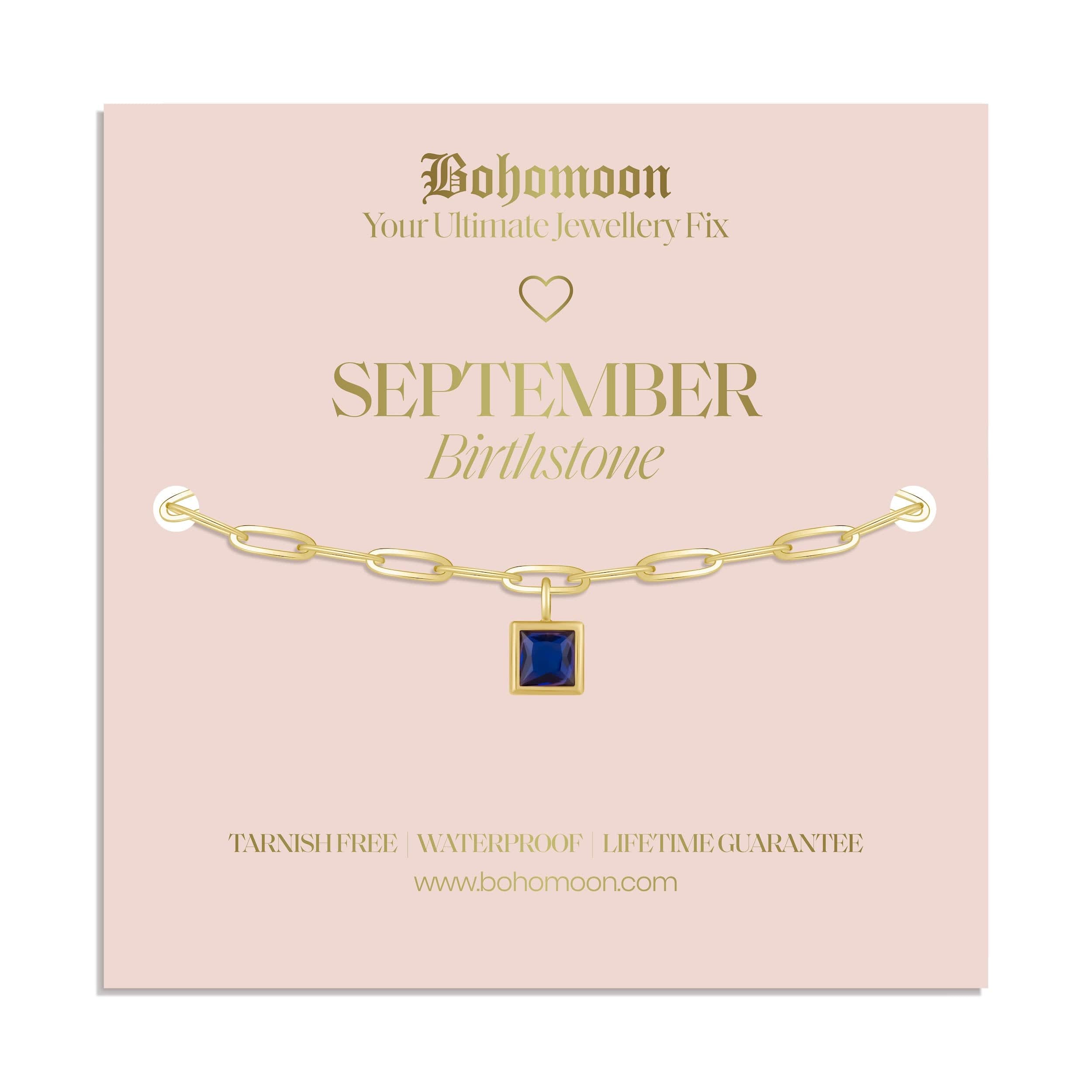 Bohomoon Stainless Steel Birthstone Bracelet