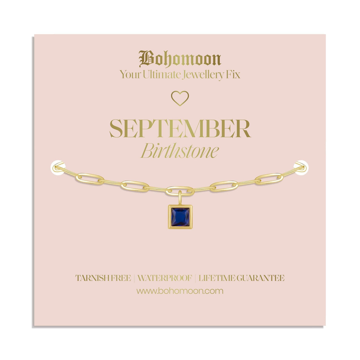 Bohomoon Stainless Steel Birthstone Bracelet