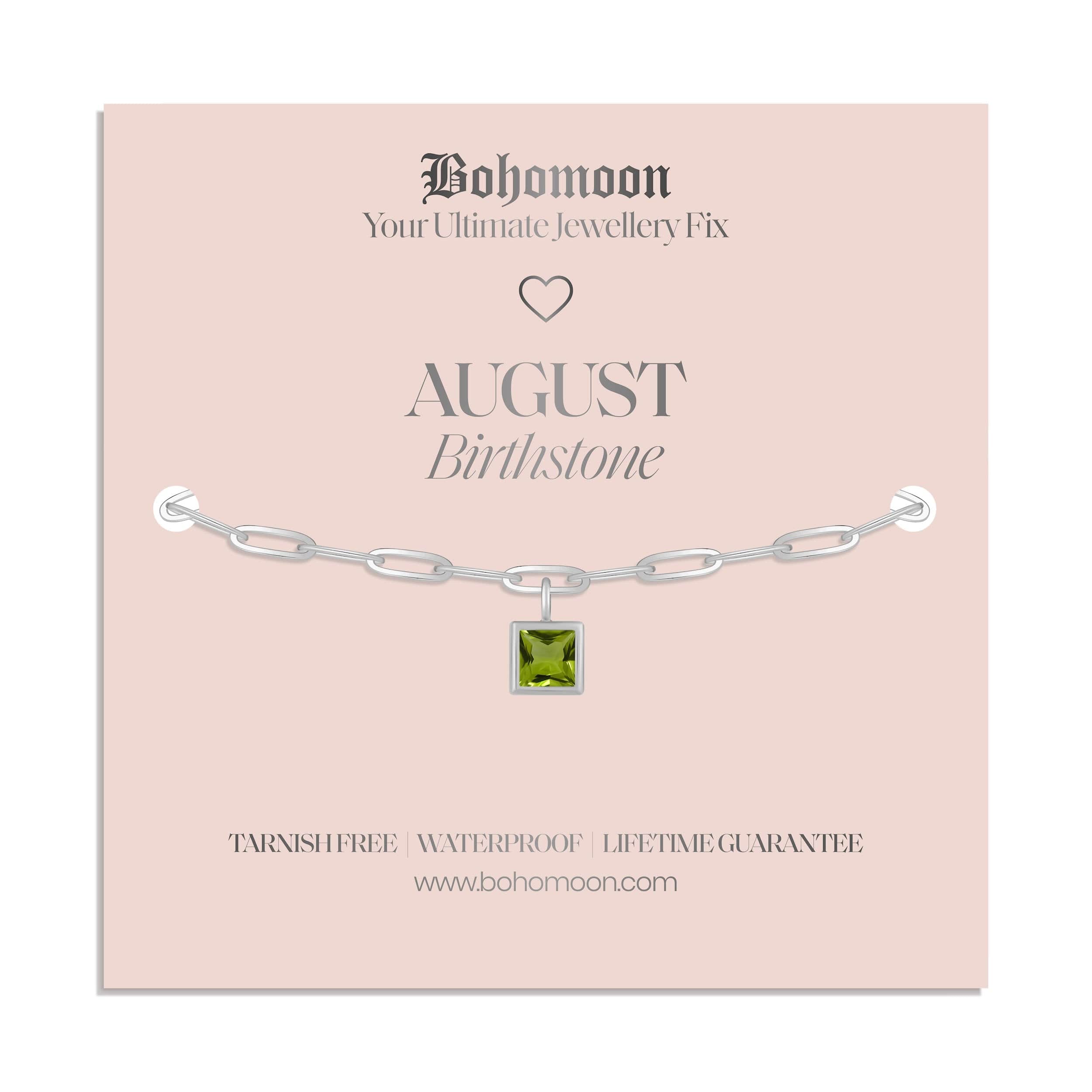 Bohomoon Stainless Steel Birthstone Bracelet