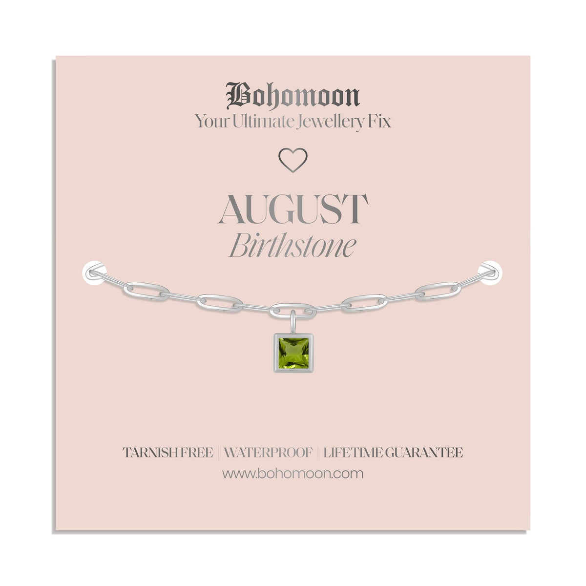 Bohomoon Stainless Steel Birthstone Bracelet