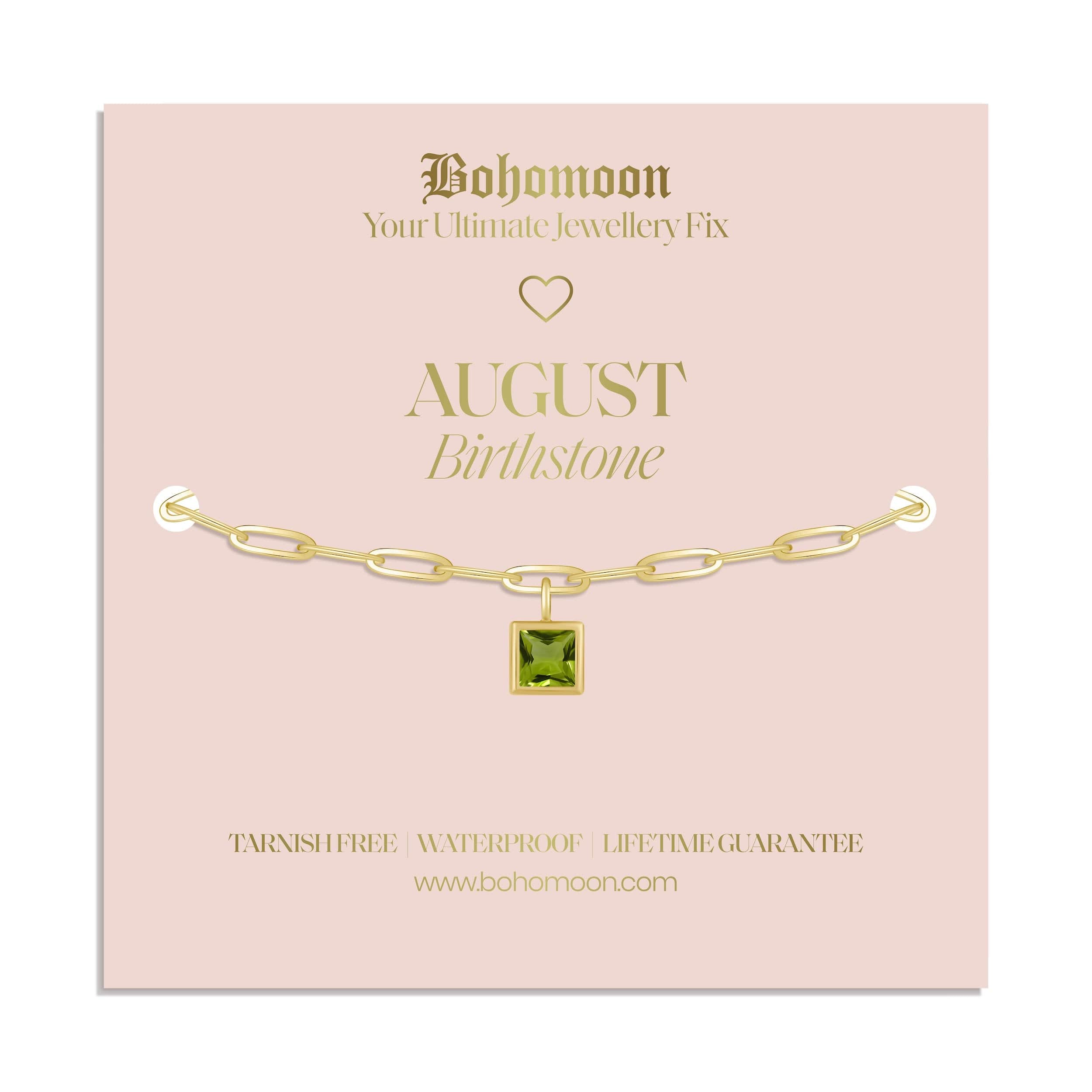 Bohomoon Stainless Steel Birthstone Bracelet