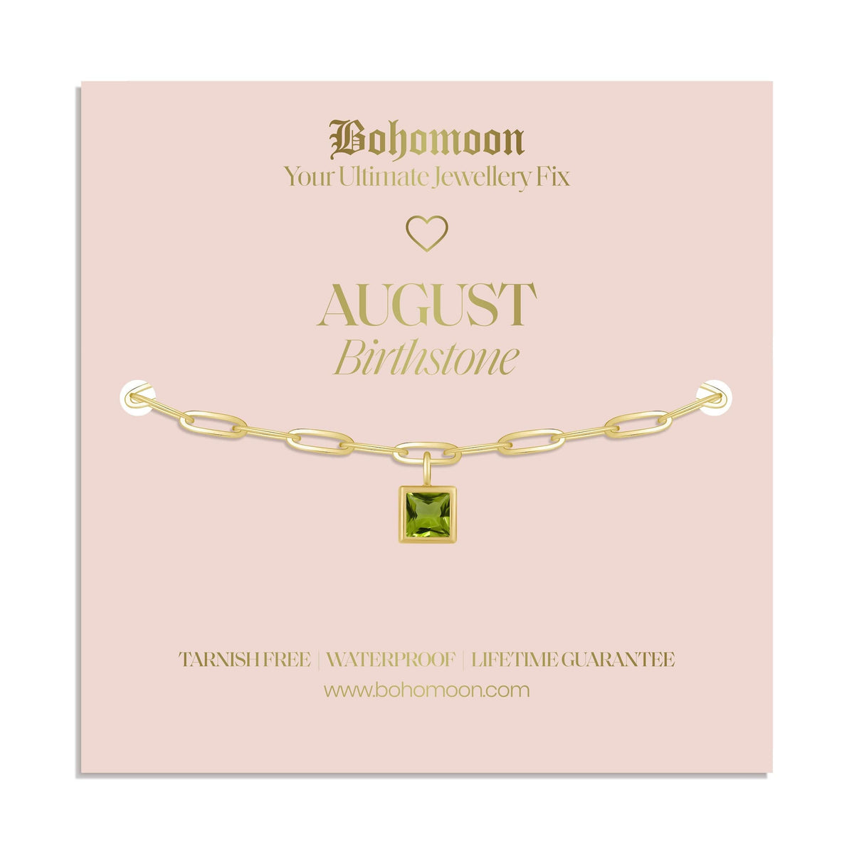 Bohomoon Stainless Steel Birthstone Bracelet