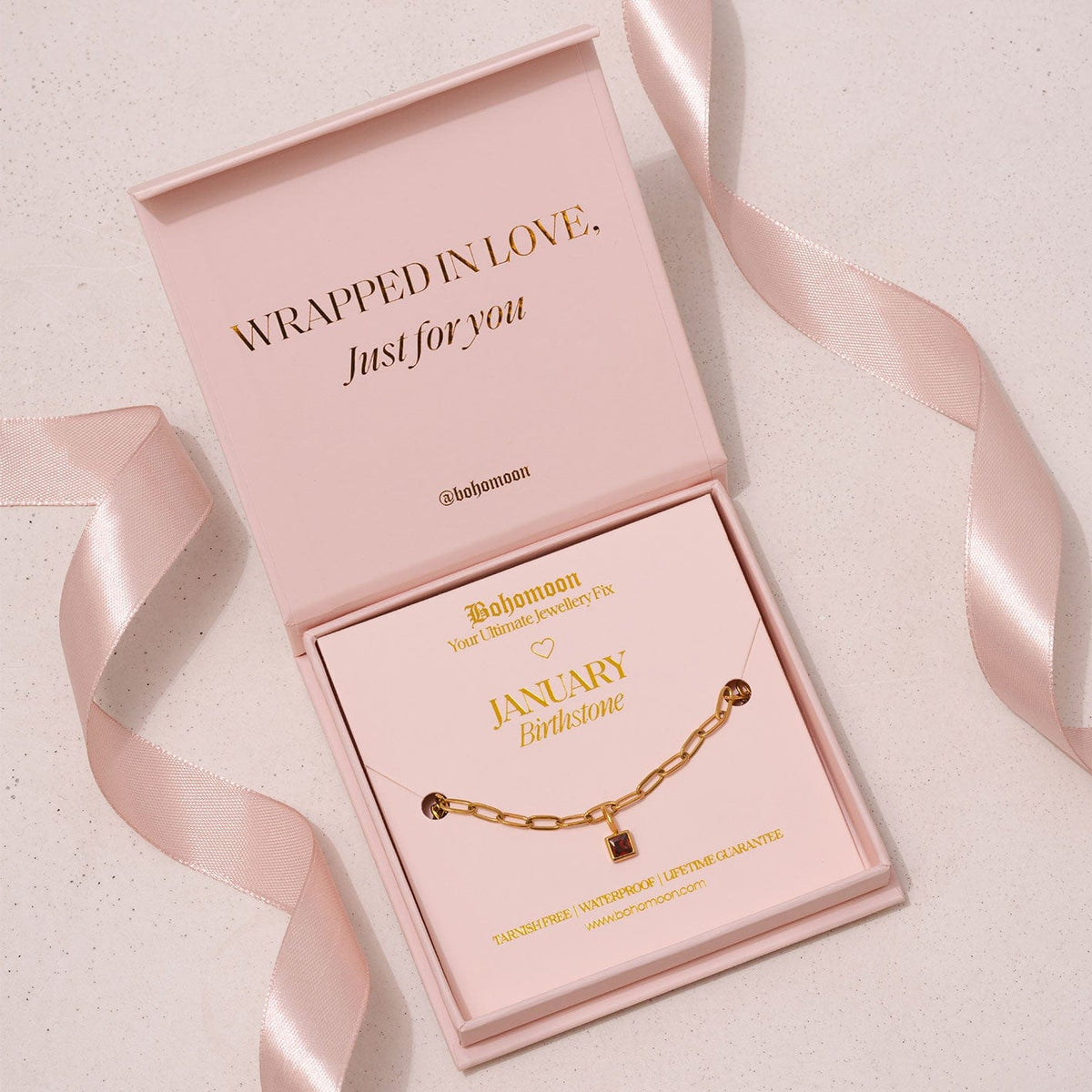 Bohomoon Stainless Steel Birthstone Bracelet
