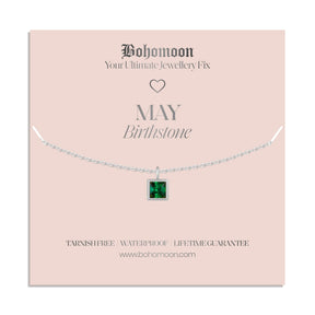 Bohomoon Stainless Steel Birthstone Necklace