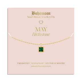 Bohomoon Stainless Steel Birthstone Necklace