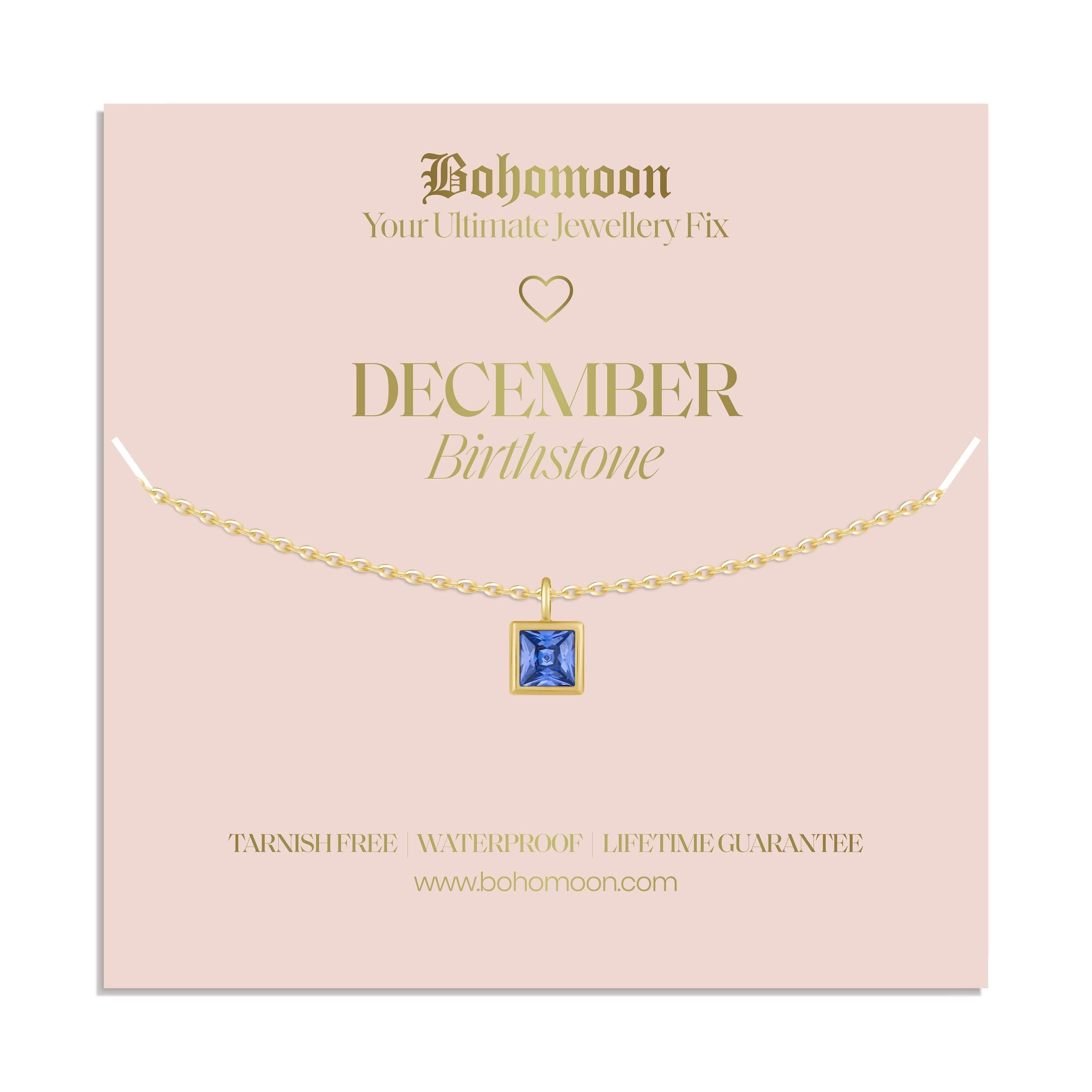 Bohomoon Stainless Steel Birthstone Necklace