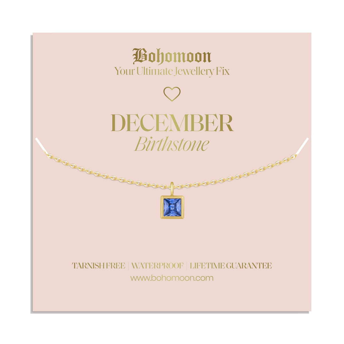 Bohomoon Stainless Steel Birthstone Necklace