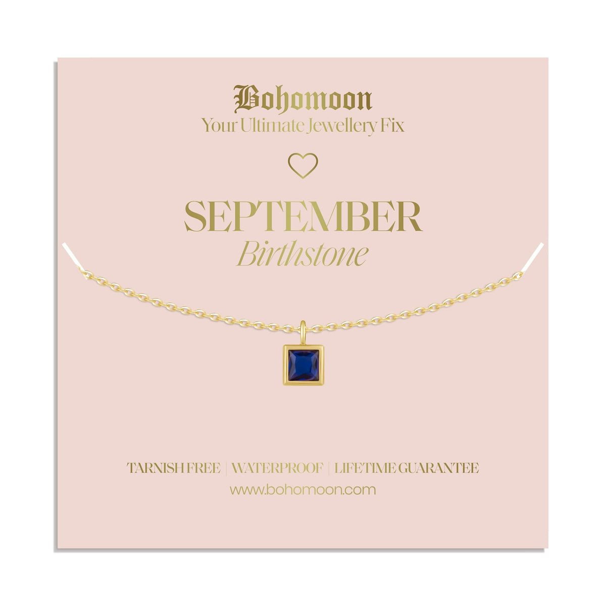 Bohomoon Stainless Steel Birthstone Necklace