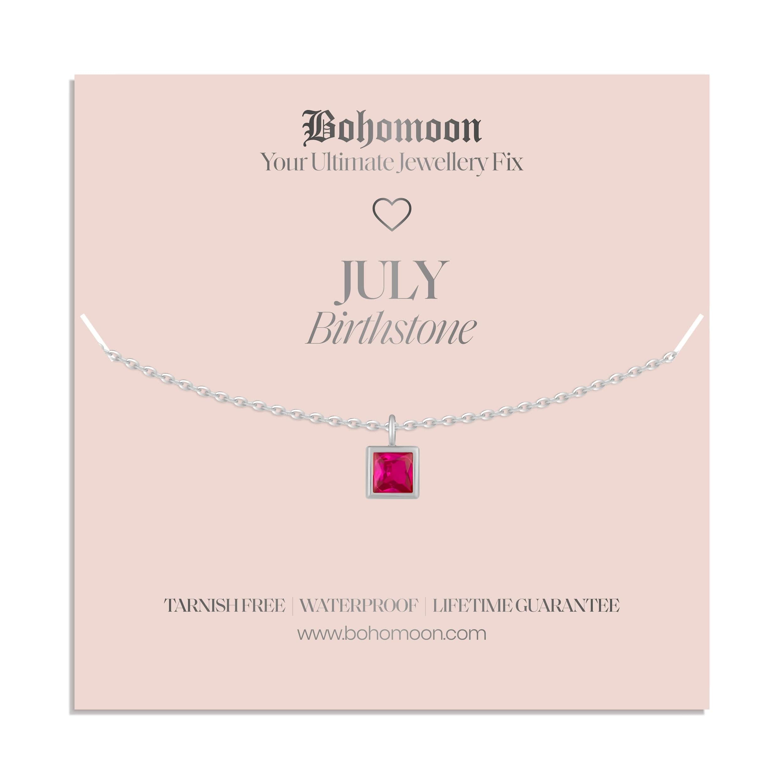Bohomoon Stainless Steel Birthstone Necklace