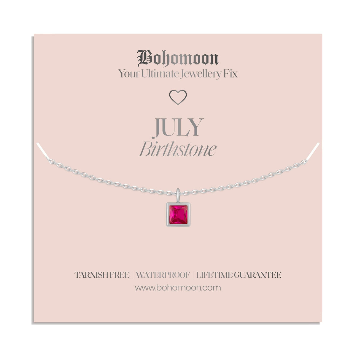 Bohomoon Stainless Steel Birthstone Necklace
