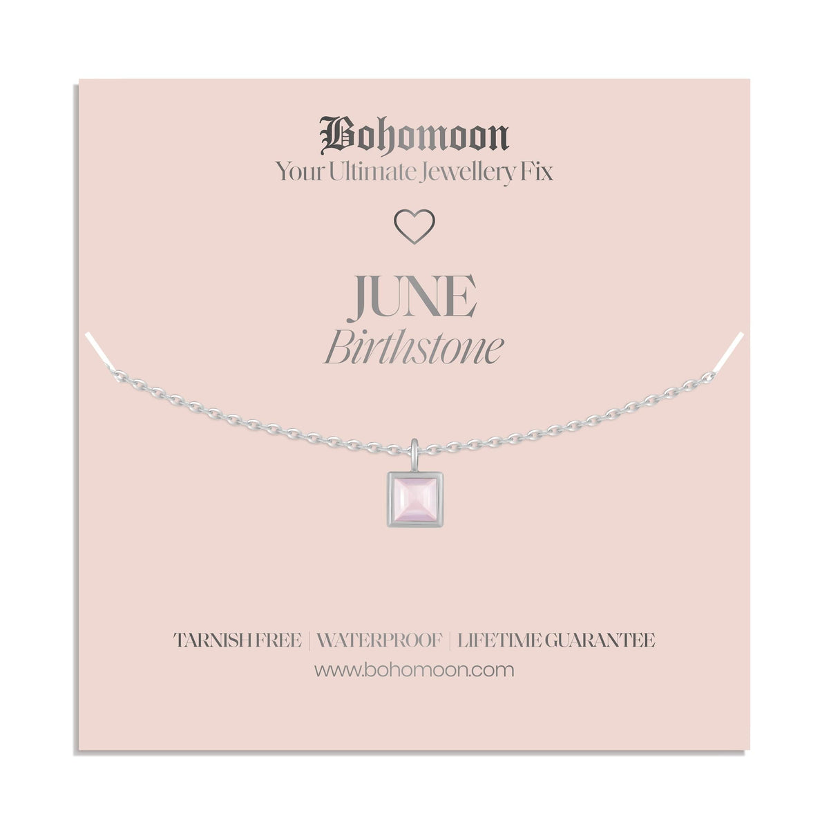 Bohomoon Stainless Steel Birthstone Necklace
