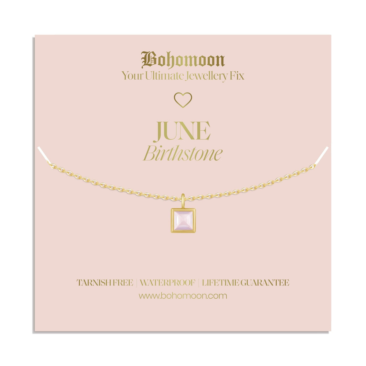 Bohomoon Stainless Steel Birthstone Necklace