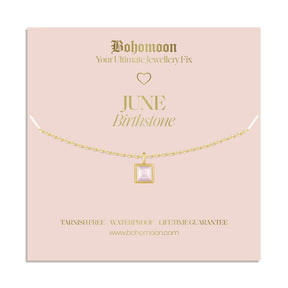 Bohomoon Stainless Steel Birthstone Necklace