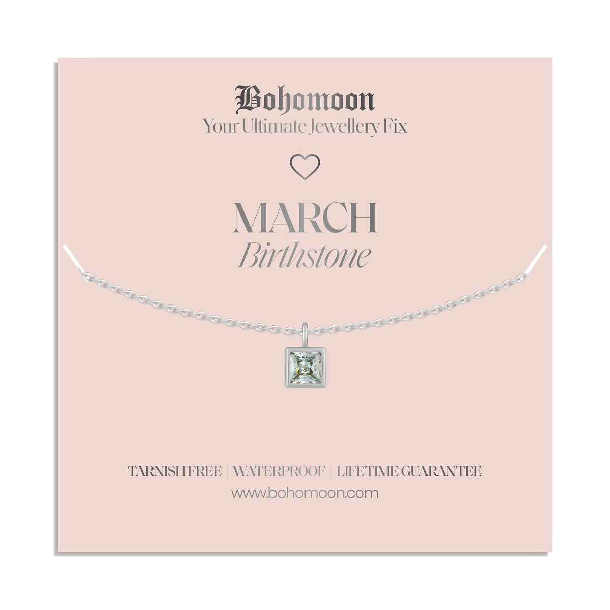 Bohomoon Stainless Steel Birthstone Necklace