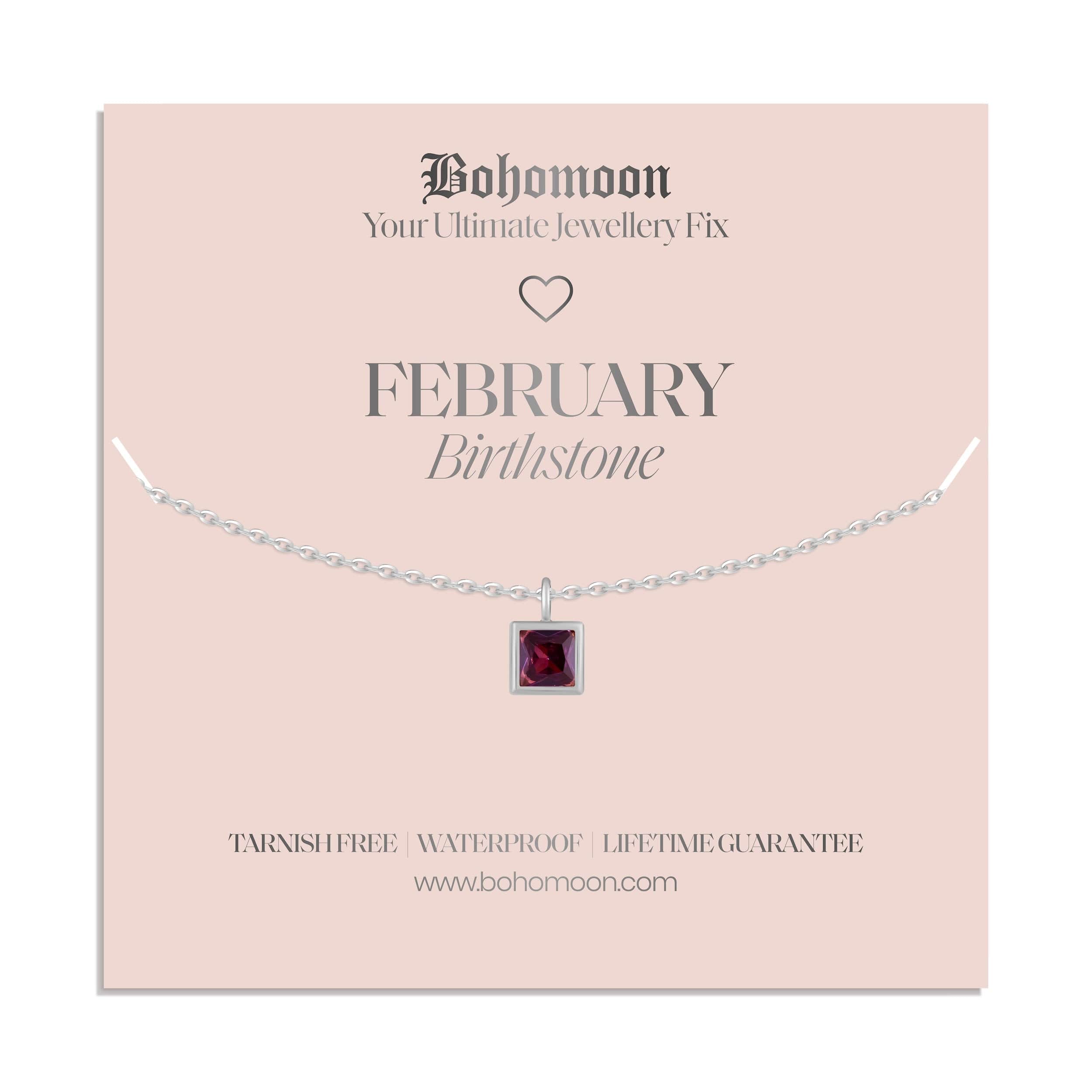 Bohomoon Stainless Steel Birthstone Necklace