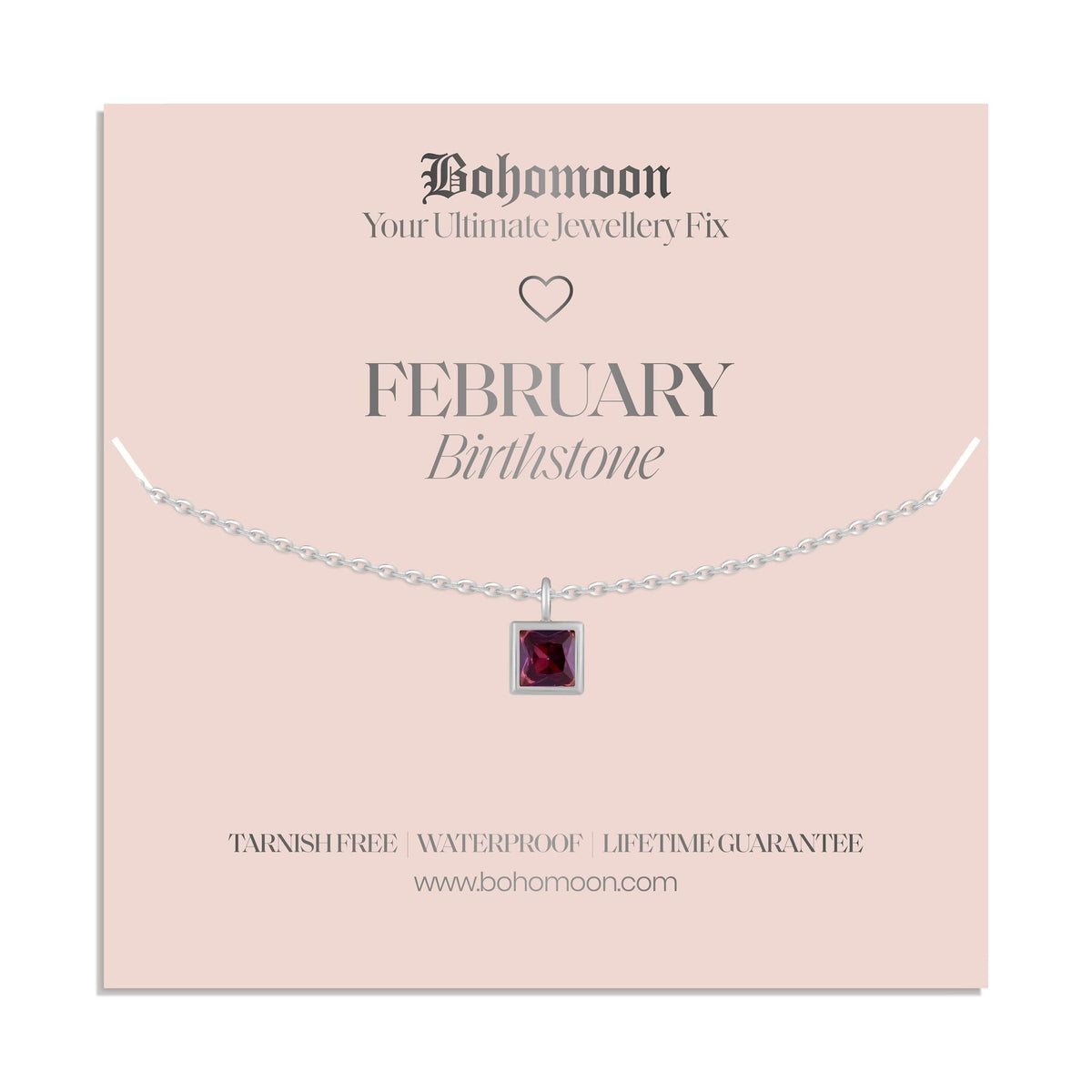 Bohomoon Stainless Steel Birthstone Necklace