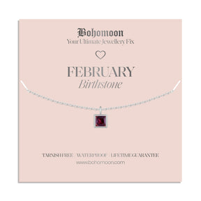 Bohomoon Stainless Steel Birthstone Necklace
