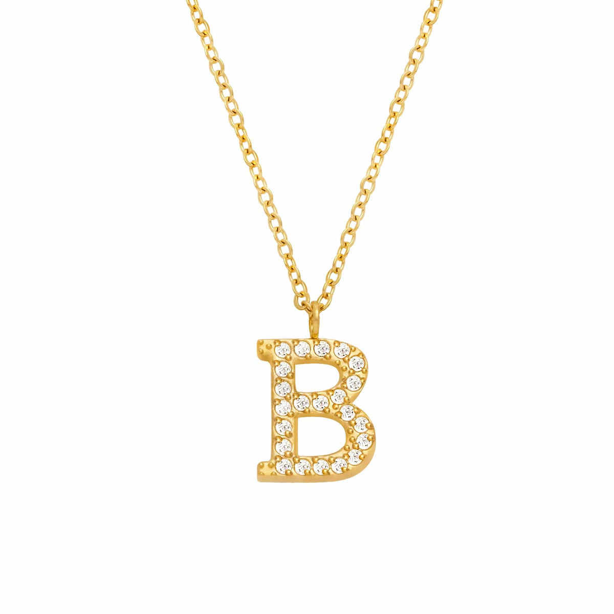 BohoMoon Stainless Steel Bliss Initial Necklace Gold / A