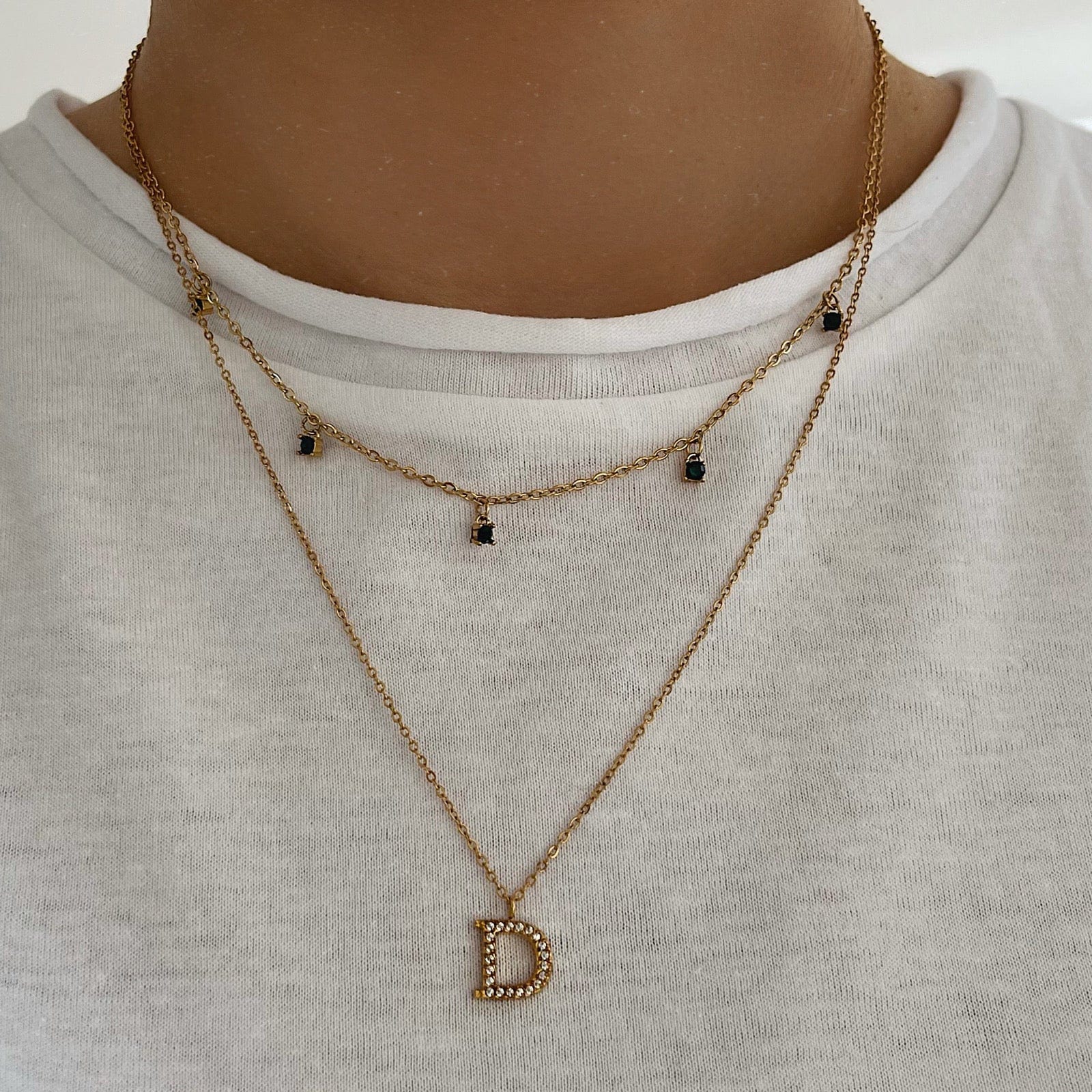 BohoMoon Stainless Steel Bliss Initial Necklace