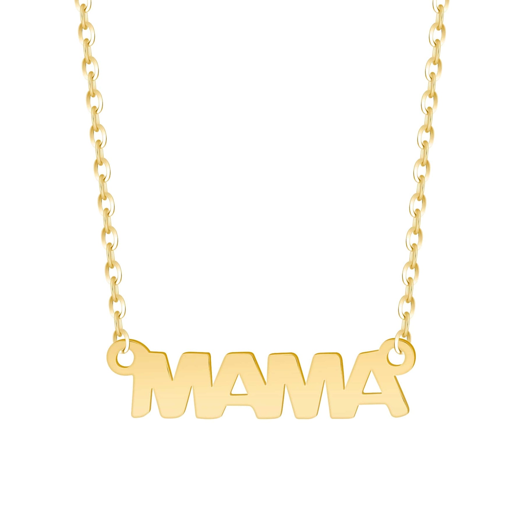 Bohomoon Stainless Steel Block Mama Heart Necklace