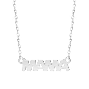 Bohomoon Stainless Steel Block Mama Heart Necklace
