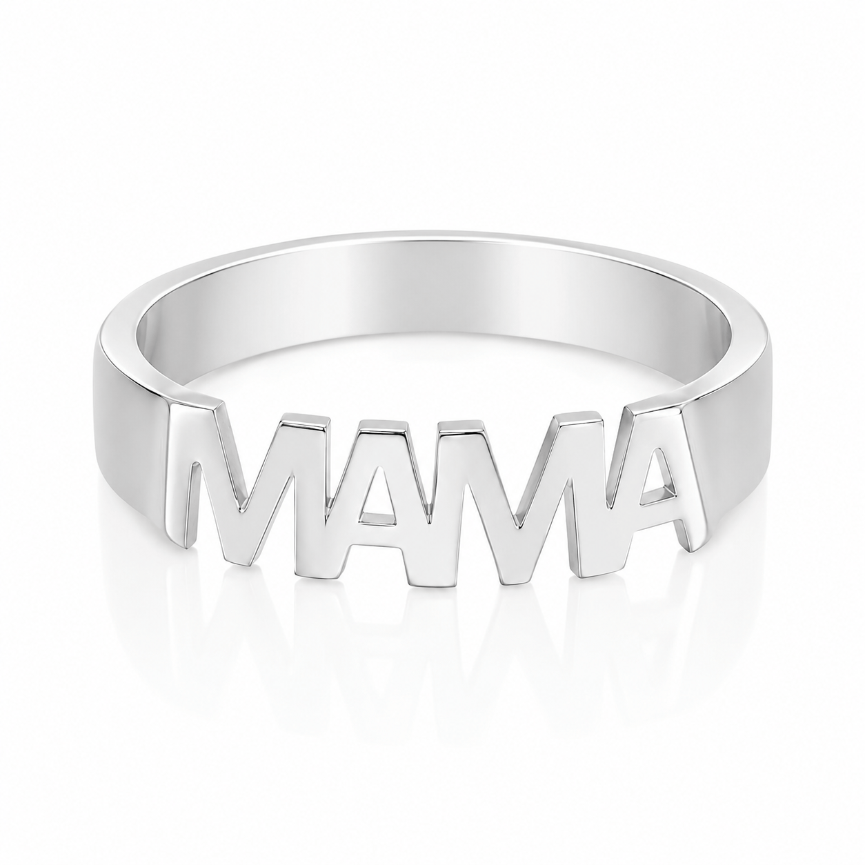 Bohomoon Stainless Steel Block Mama Ring