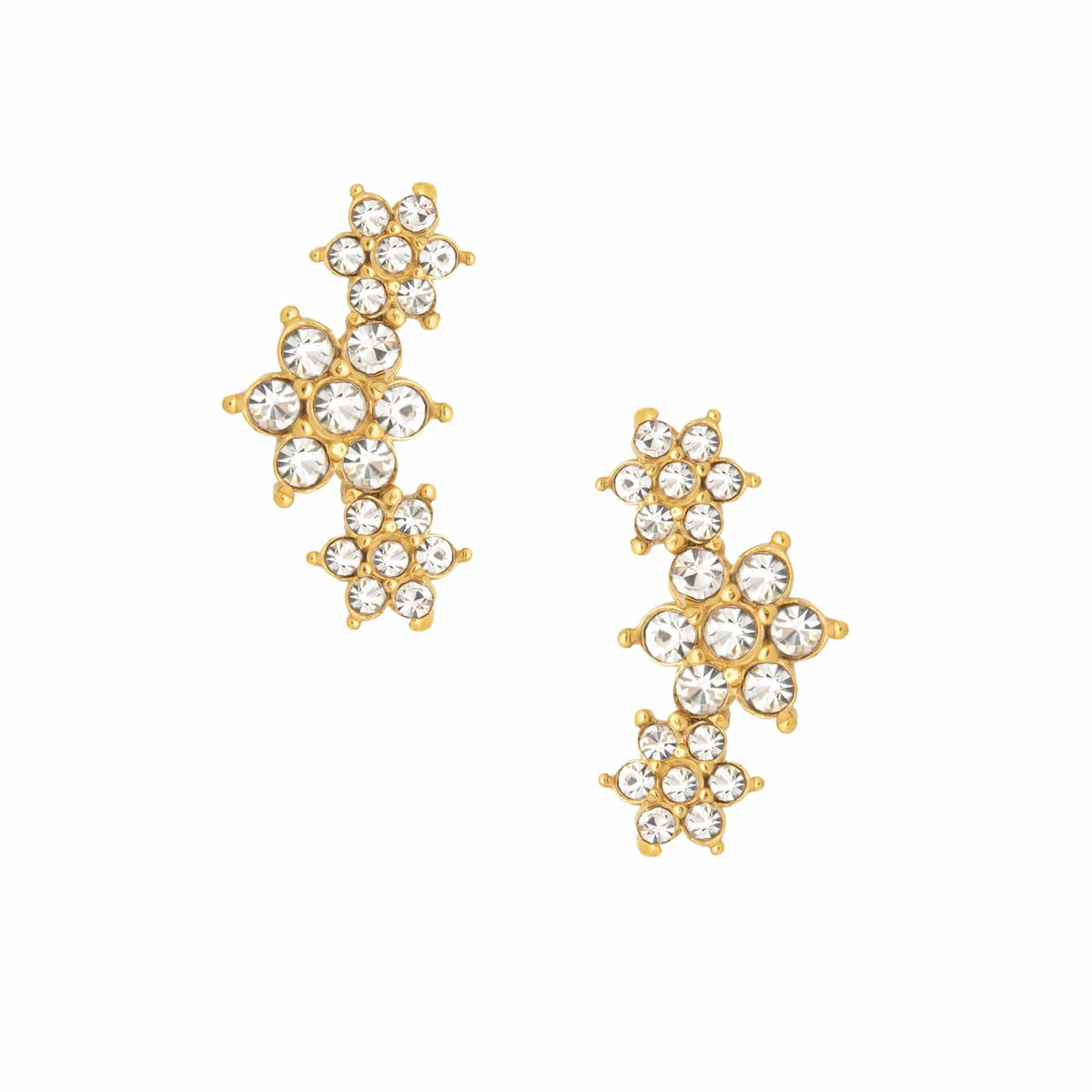 BohoMoon Stainless Steel Blossom Stud Earrings Gold