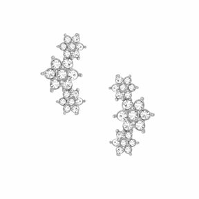 BohoMoon Stainless Steel Blossom Stud Earrings Silver