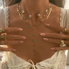 Bohomoon Stainless Steel Bluebell Lariat Necklace