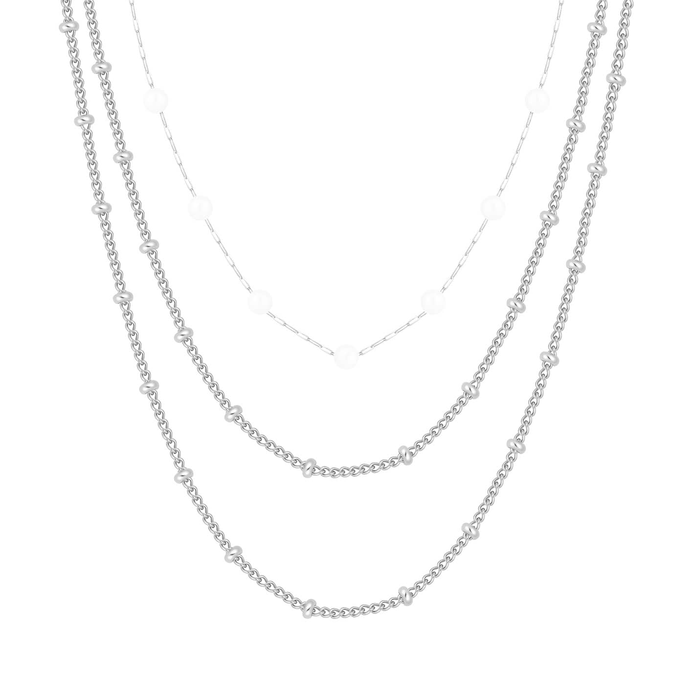 Bohomoon Stainless Steel Blythe Layered Pearl Necklace