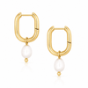 Bohomoon Stainless Steel Bora Bora Pearl Hoop Earrings