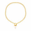 BohoMoon Stainless Steel Bora Bora Pearl TBar Necklace Gold