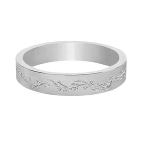 BohoMoon Stainless Steel Botanical Ring Silver / US 4 / UK H / EUR 46 / (xxsmall)