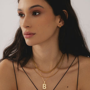 Bohomoon Stainless Steel Bubble Initial Necklace