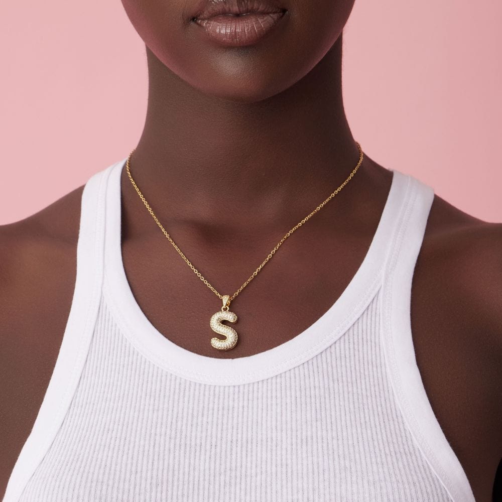 BOHOMOON Bubble Initial Necklace | Waterproof & Tarnish Free