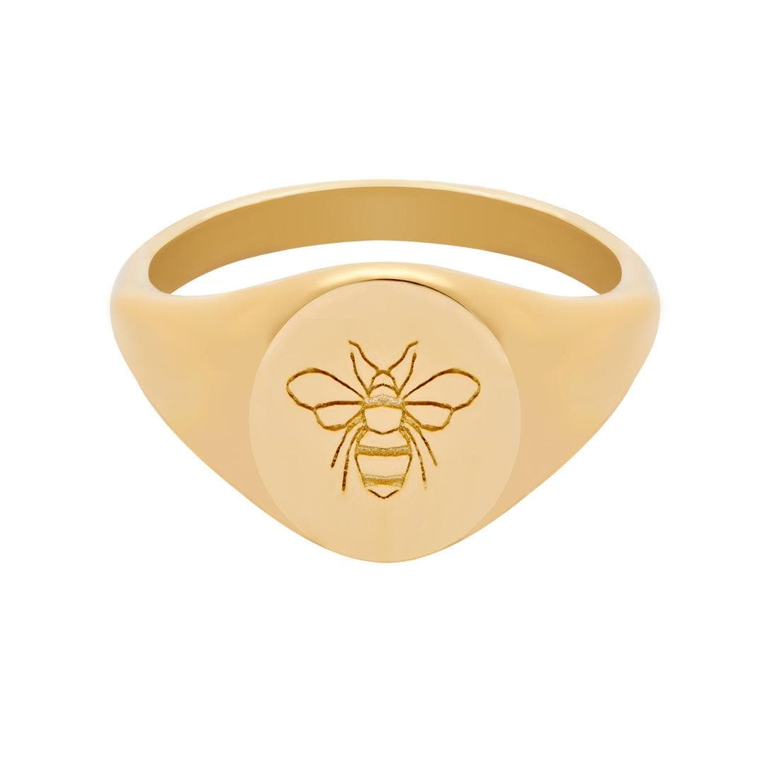 BohoMoon Stainless Steel Bumble Signet Ring Gold / US 4 / UK H / EUR 46 / (xxsmall)