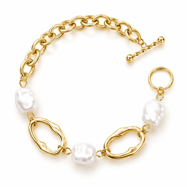 Bohomoon Stainless Steel Caicos Tbar Pearl Bracelet