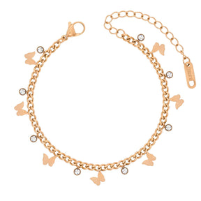 BohoMoon Stainless Steel Candice Butterfly Bracelet Rose Gold